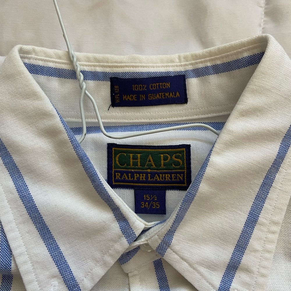 Ralph Lauren White and Blue Striped Dress Shirt